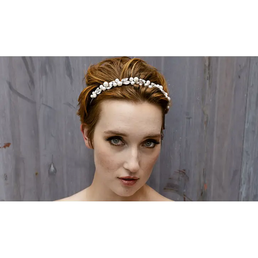 Bridal Tiara T2204 - Silver/Clear/Ivory - Accessories