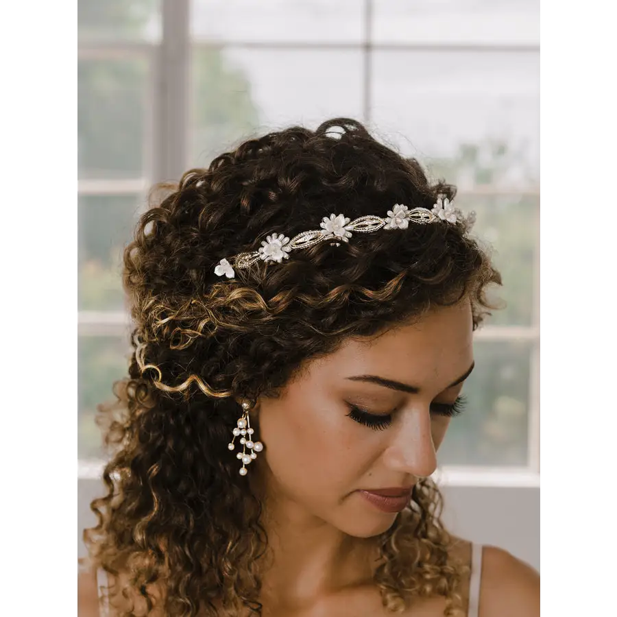 E2165 Bridal Pearl Earrings - Light Gold/Ivory - Accessories
