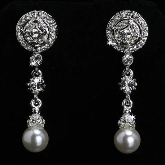 E902 Earrings - Silver/Clear/Ivory - Accessories