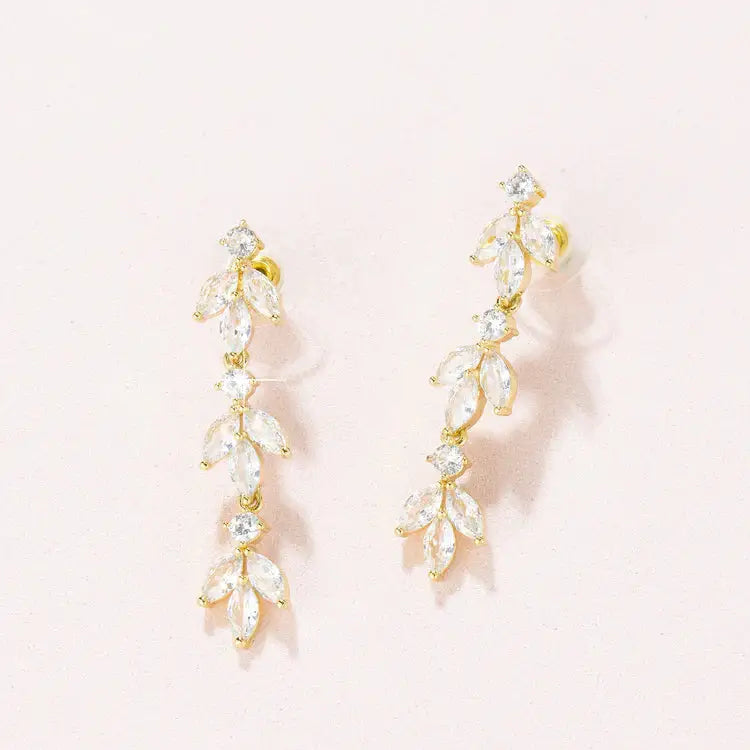 Flora CZ drop earrings EOO1