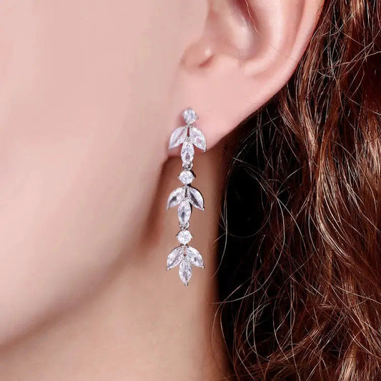 Flora CZ drop earrings EOO1