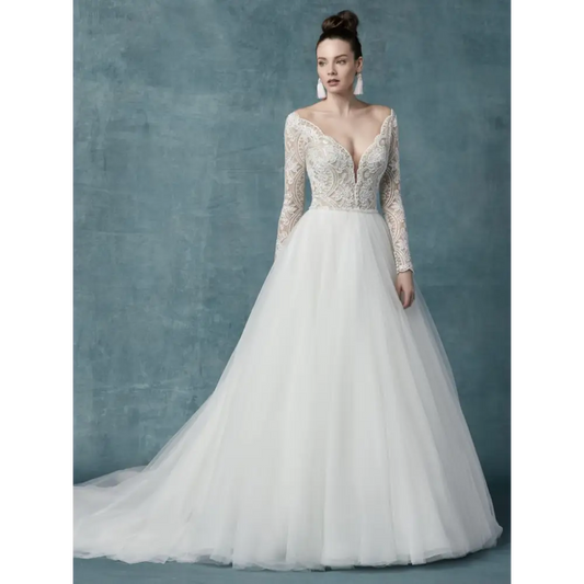 Mallory Dawn by Maggie Sottero - Ivory over Nude (pictured)