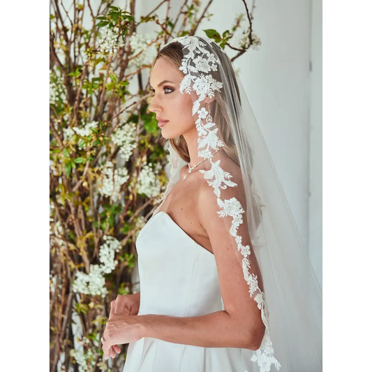 Mantilla Royal Cathedral Bridal Veil | V2397RC-M - Ivory -