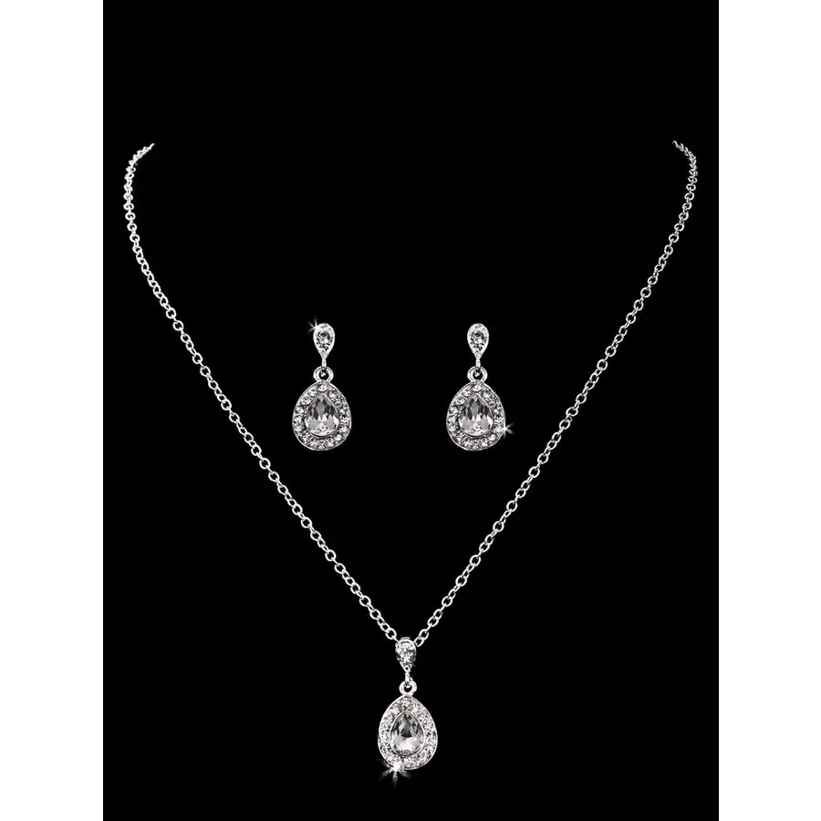 Wedding Jewellery Set Bridal Jewelry | Wedding Necklace Earring Set Bridal  - Silver - Aliexpress