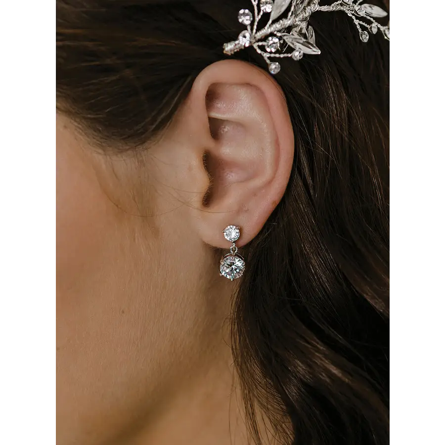 NL2153 Bridal Necklace Set - Silver/Clear - Accessories