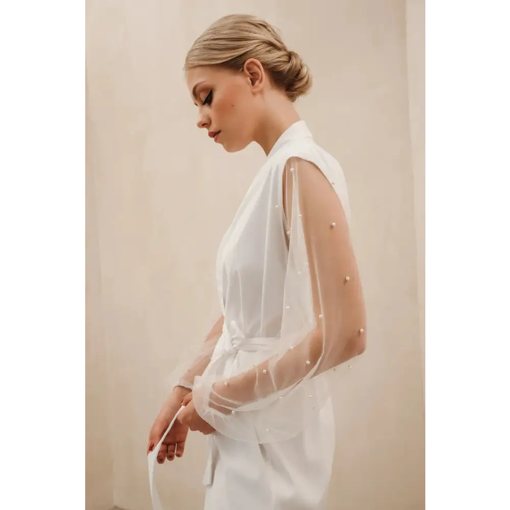 Pearl Sleeve Bridal Robe - Robe