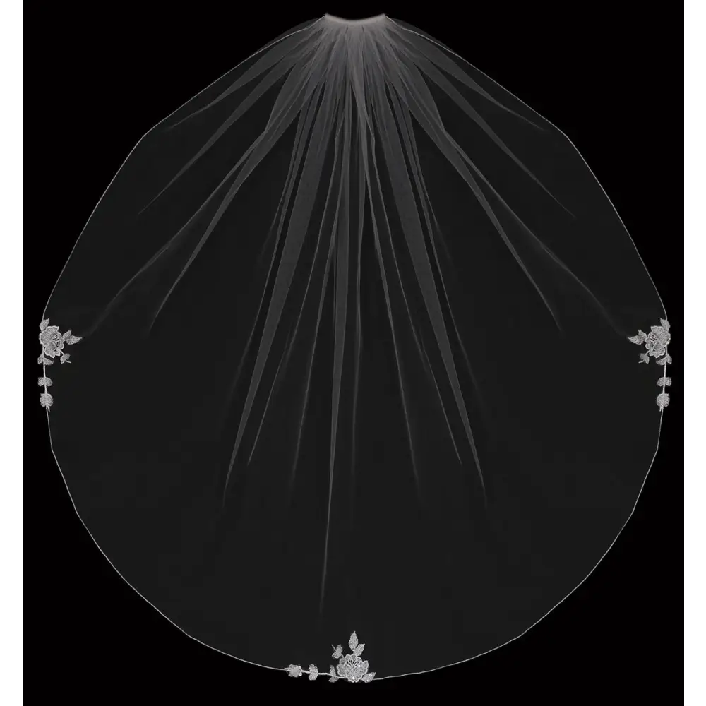 Single Tier Bridal Veil | V2386SF - Ivory - veils