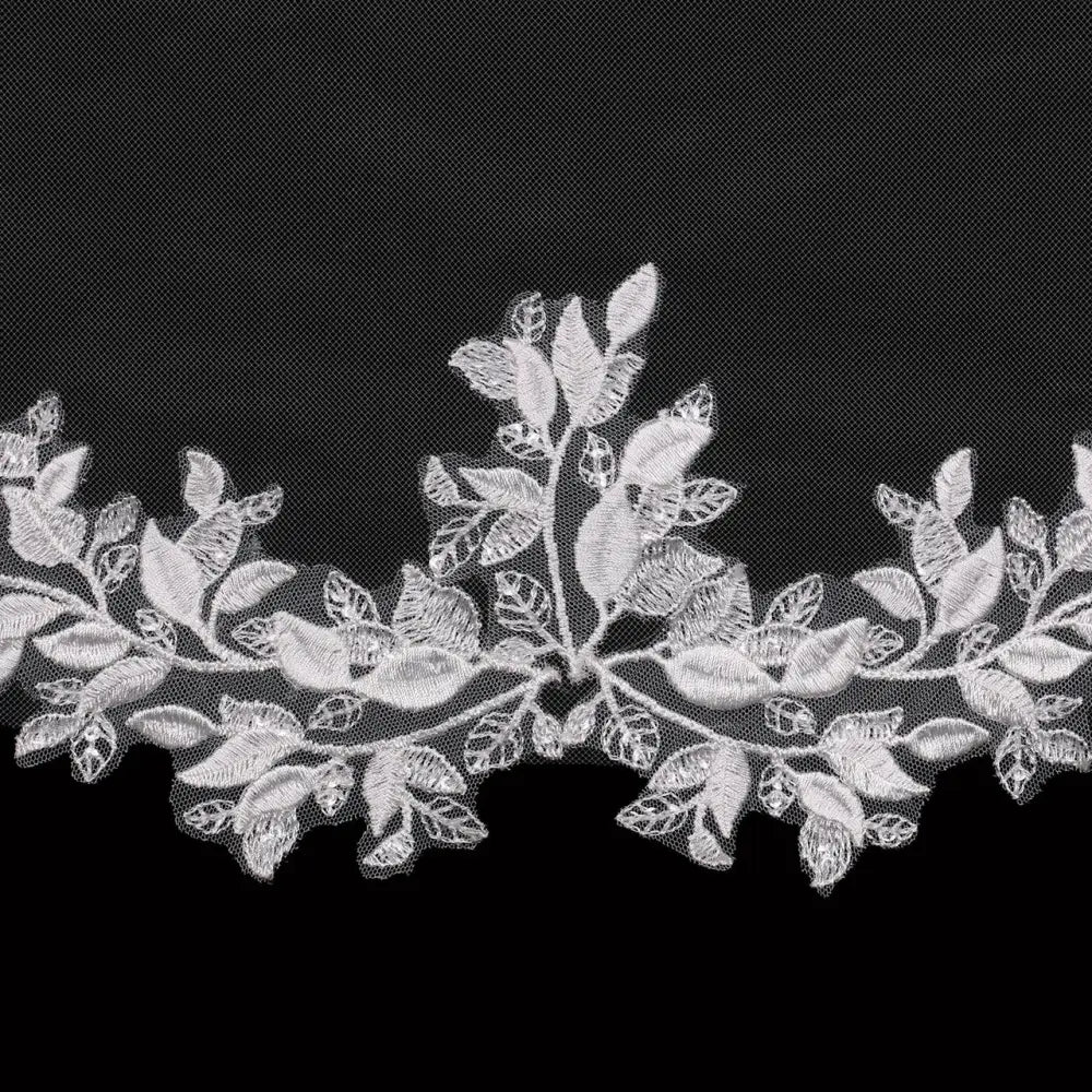 Single Tier Bridal Veil | V2390SF - Ivory - veils