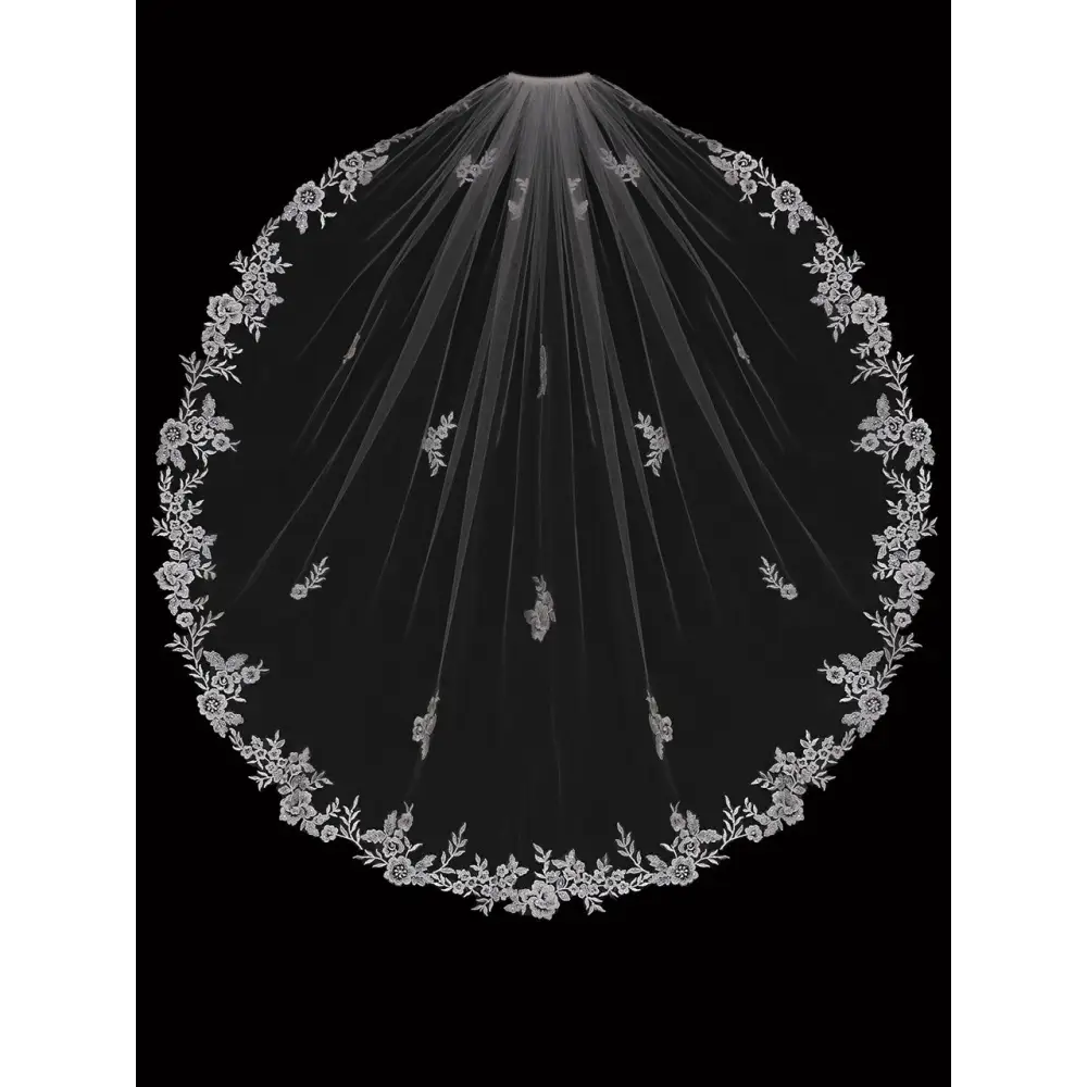 Single Tier Bridal Veil | V2398SF - Ivory - veils