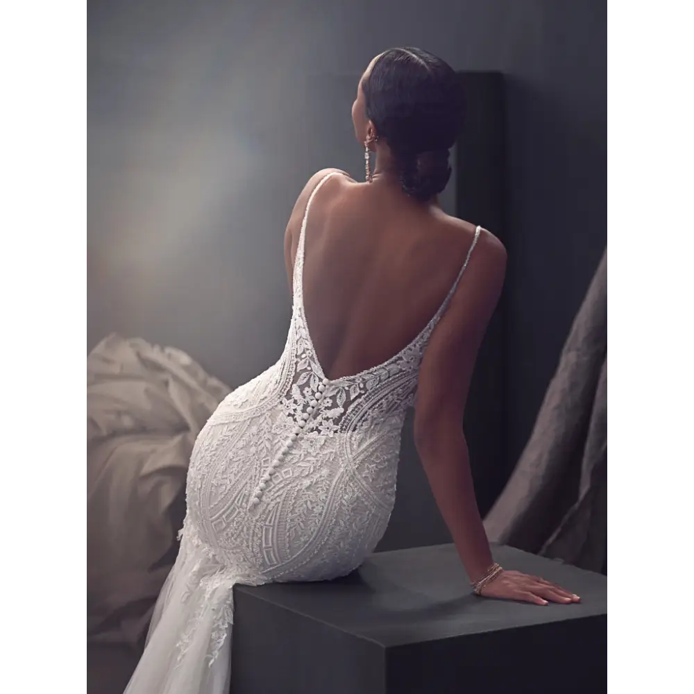 Sexy Backless Mermaid Wedding Dresses Off-the-Shoulder Zipper Back Tul –  TANYA BRIDAL