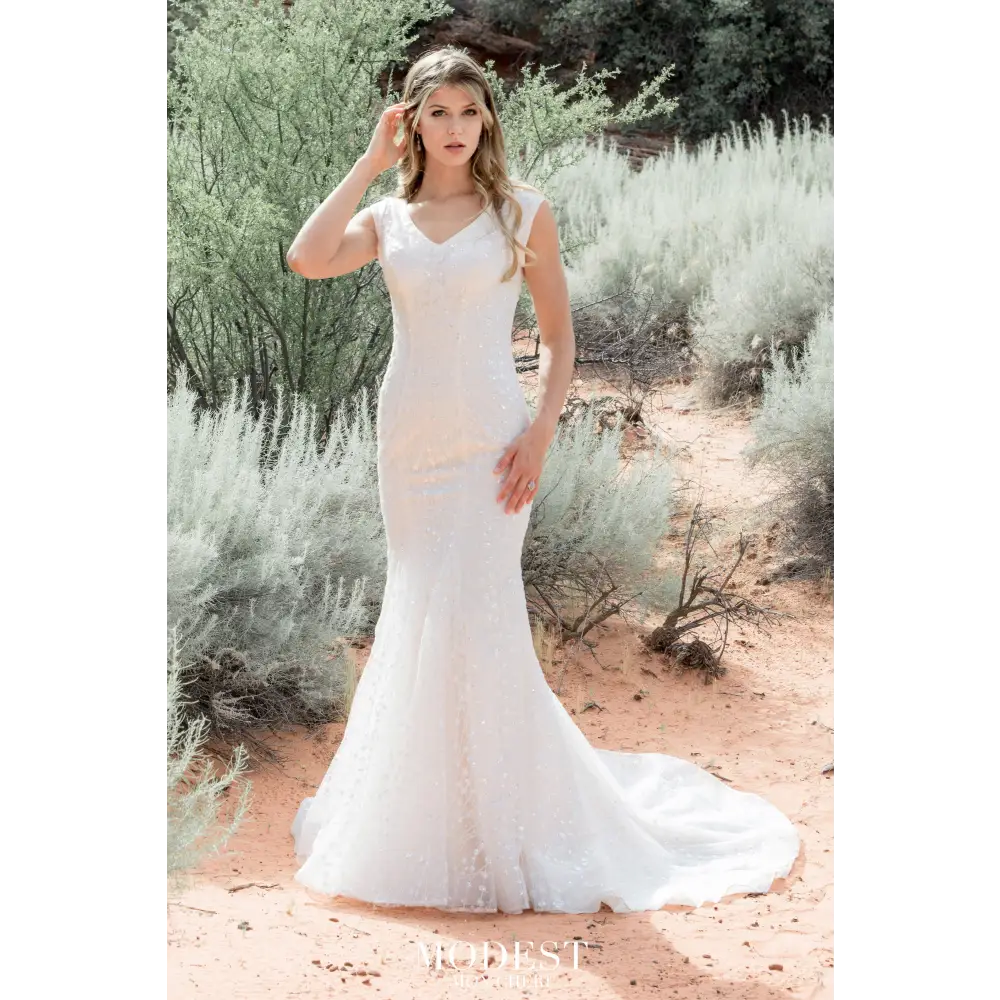 TR12027 by Modest Mon Cheri - Ivory/Light Champagne -
