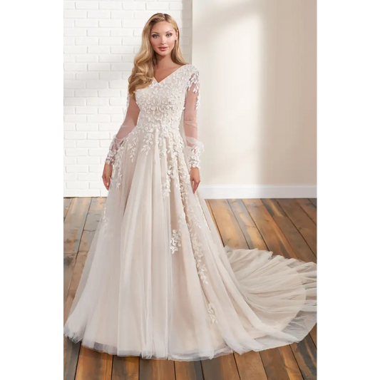 TR12291 by Modest Mon Cheri - 2 / Ivory - Wedding Dresses