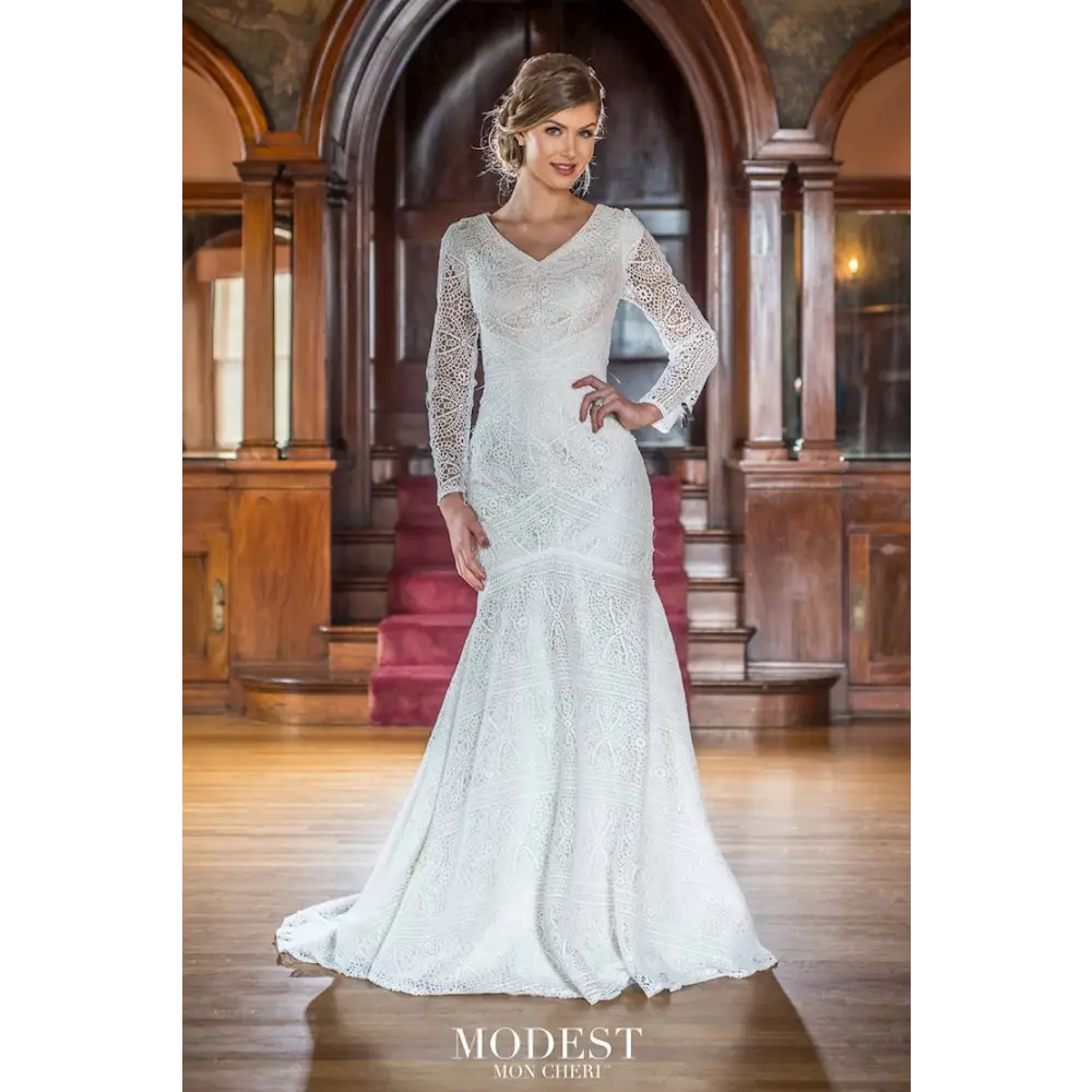 TR22051 by Modest Mon Cheri- In Store - 6 / Ivory/Champagne