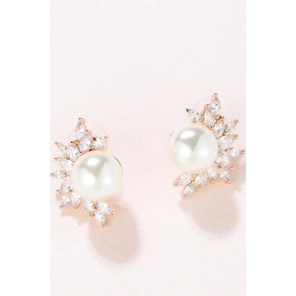 Winter Pearl CZ Earrings E012